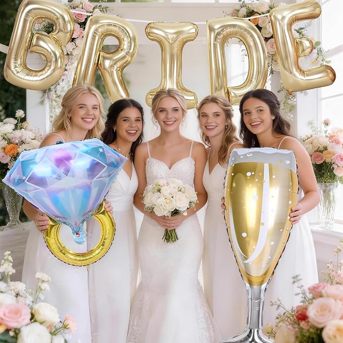 40inch Gold Bride Balloons Bachelorette, Bride To Be Bridal Shower Balloon - Image 2