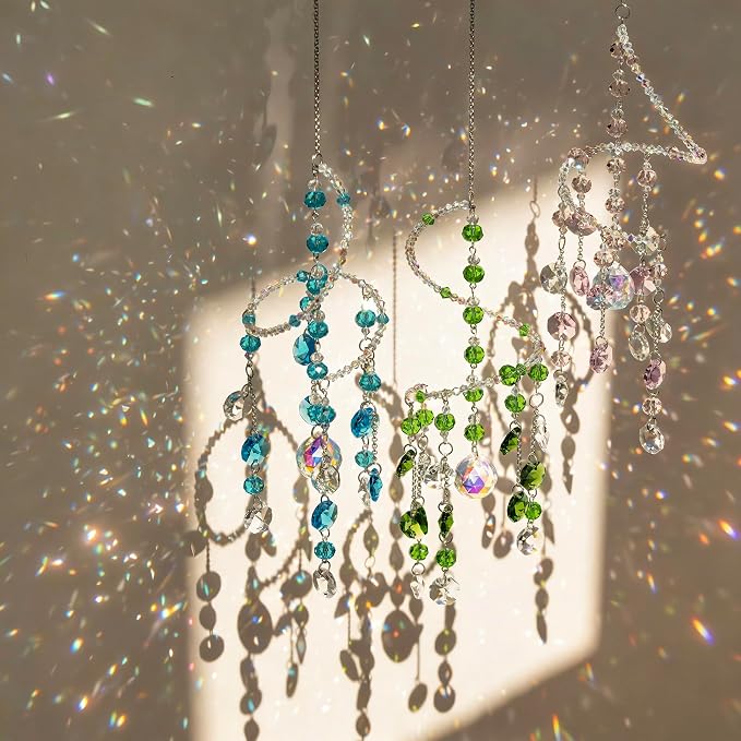 3 Pcs Crystal Suncatchers Wind Chimes, Spiral Sun Catchers Indoor Window | - Image 7