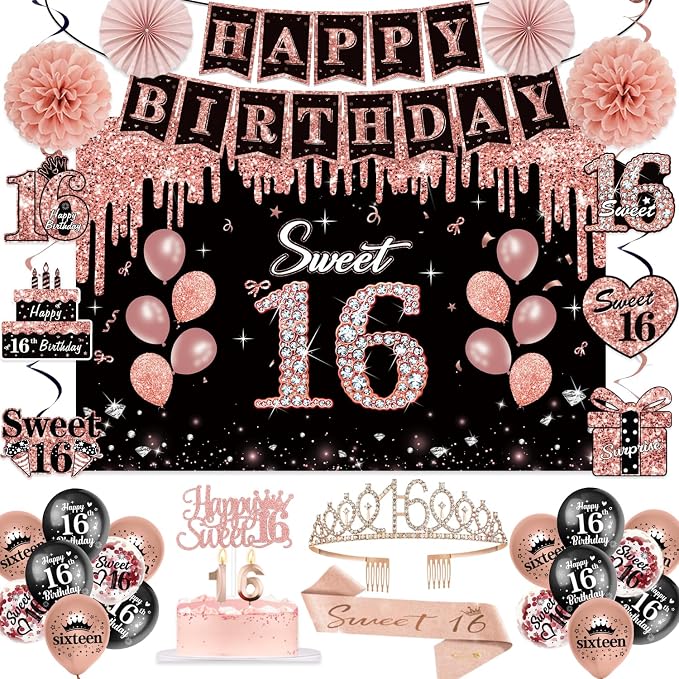 50Pcs Sweet 16 Birthday Party Decorations by Unknown