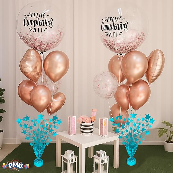 PMU 3 Pack Bursting Star Metallic Foil Spray Centerpiece-Baby Blue Prismatic - Image 4