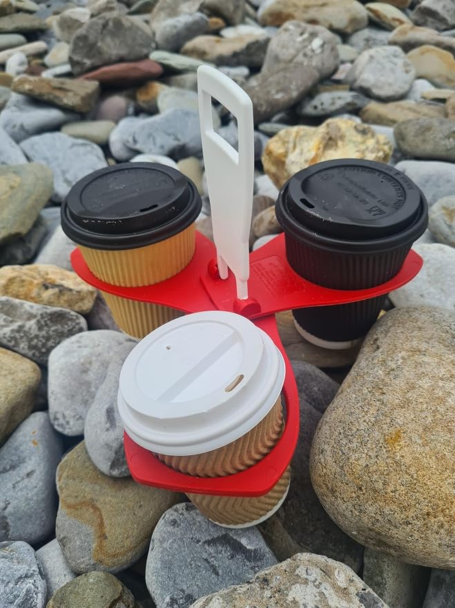 Fold Away Cup Carrier/Caddy Take-Out Coffee Soft Drink Pint Beer Beverage Holder - Image 7