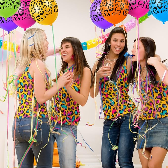 Gejoy 36 Pcs Colorful Neon Cheetah Balloons Leopard Print Balloons 12 Inch - Image 4