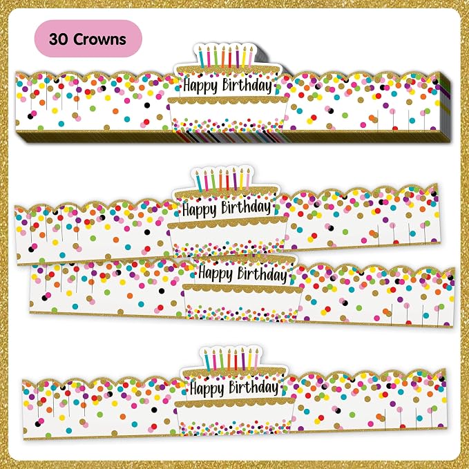 Teacher Created Resources Confetti Happy Birthday Crowns - Image 7
