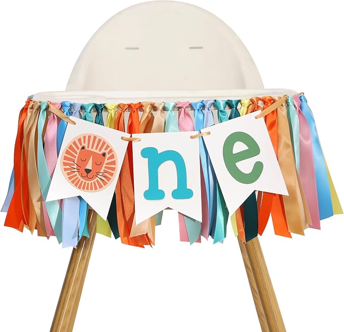 Jungle Lion 1st Birthday Highchair Banner by Unknown