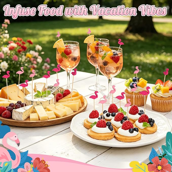 100PCS Pink Flamingo Cocktail Picks, Decorative Toothpicks - Image 5
