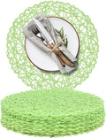 AHHFSMEI Paper Braided Round Placemats Set of 12 Natural Non-Slip Heat by AHHFSMEI