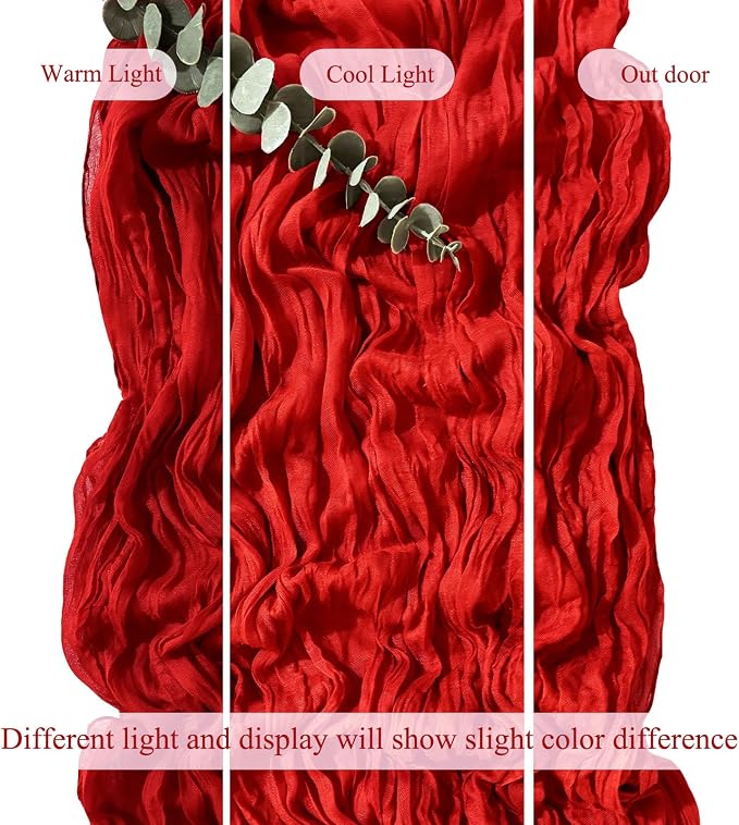 6Pack Red Cheesecloth Table Runner 20 x 120 inch Gauze Table Runner | Red - Image 6
