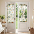 MYSKY HOME Floral Linen Door Curtains Green Farmhouse Privacy Door Window by MYSKYHOME