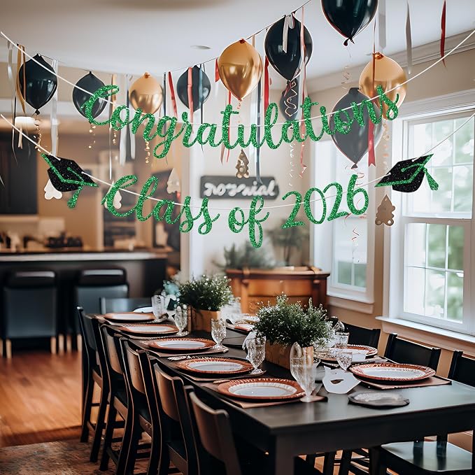 Congratulations Class of 2026 Banner, Congrats Grad Party Decor, 2026 - Image 4
