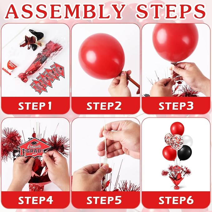 4 PCS Graduation Centerpieces for Tables Balloons Stand Holder Kit College - Image 4