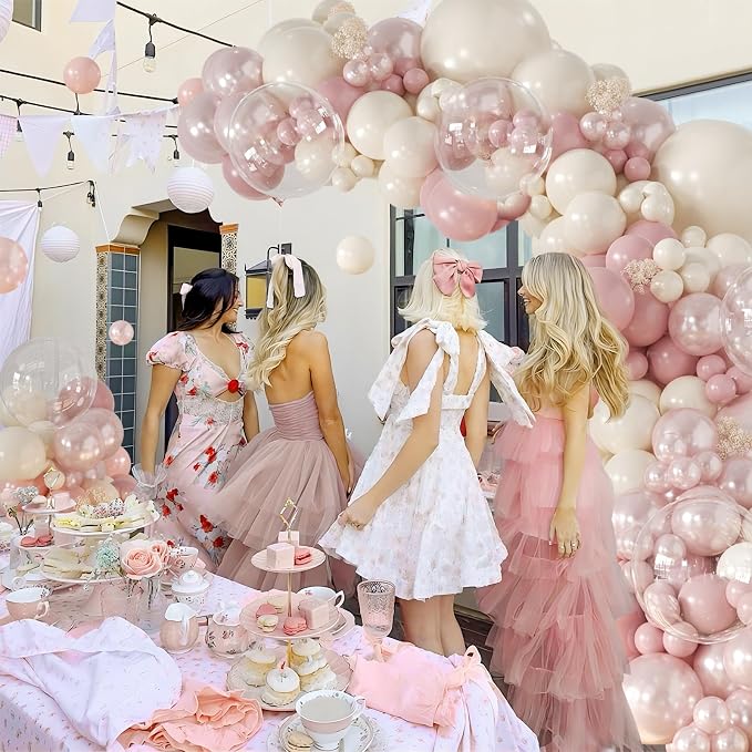 CROSSFINGERS Pearl Dusty Pink Balloon Garland Arch Kit Wedding Decorations | - Image 6