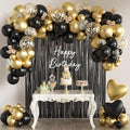 Black and Gold Balloons Garland Arch Kit by MEBAY