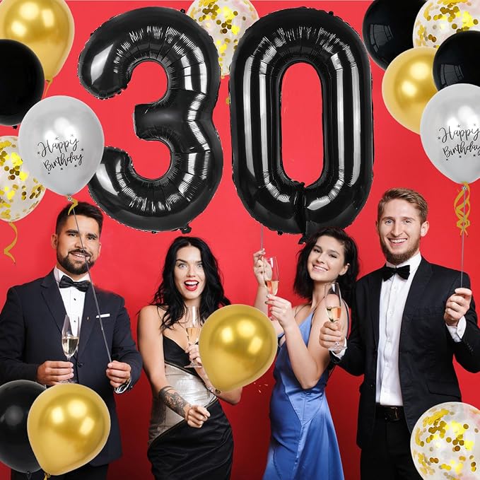 30th Birthday Decorations for Him, 40 inch 30 Balloon Numbers - Image 4