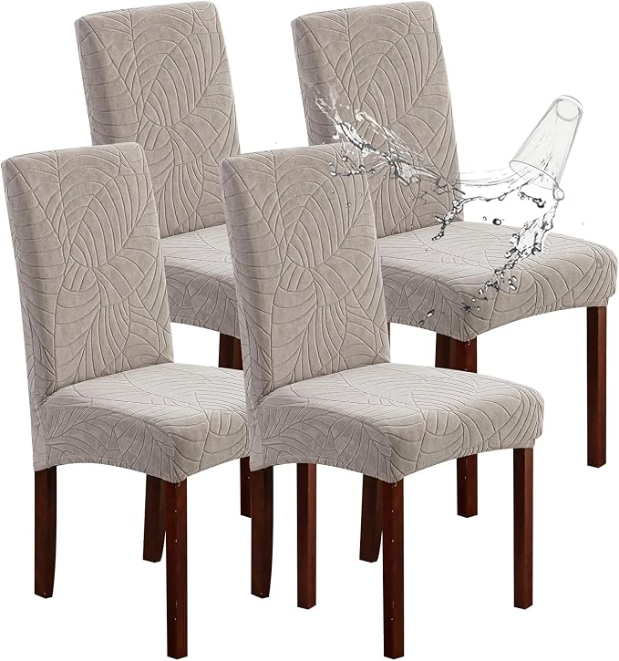 Waterproof Dining Chair Covers Set of 4 Parsons Chair Slipcovers | Double by Genina