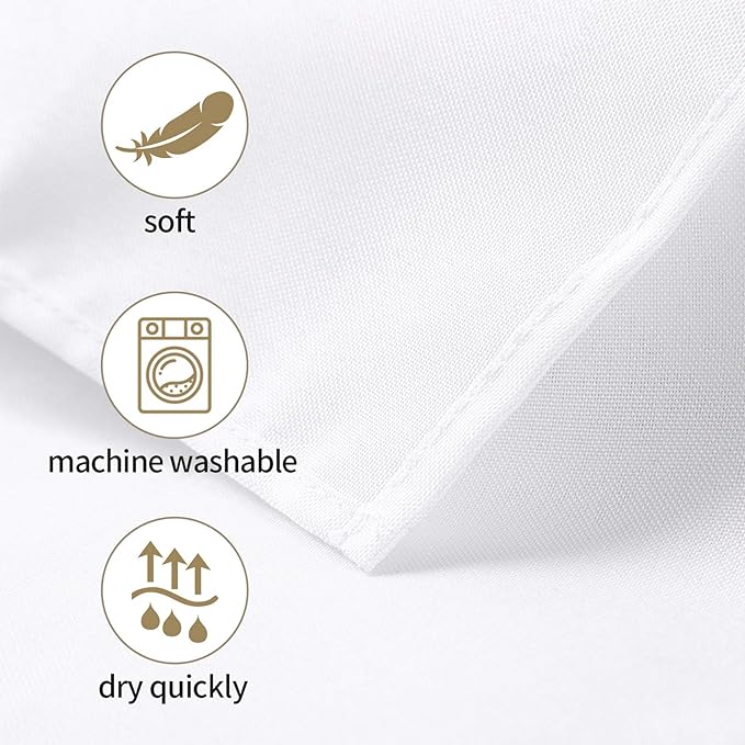 Ascoza 2pack 52x52 Inch White Square in Polyester Fabric Tablecloth for Wedding,Banquet,Restaurant and Parties