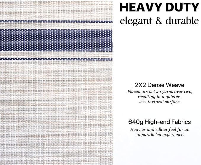 LEXMORE Placemats Set of 4 Vinyl/Plastic Woven Place Mats - Image 3