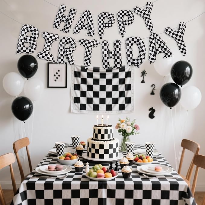TONIFUL 16 Inch Race Car Themed Happy Birthday Balloons Banner Decorations | - Image 5