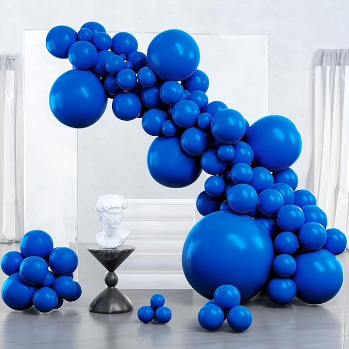 PartyWoo Royal Blue Balloons 127pcs Dark Blue Balloons Different Sizes | 36 18 by PartyWoo