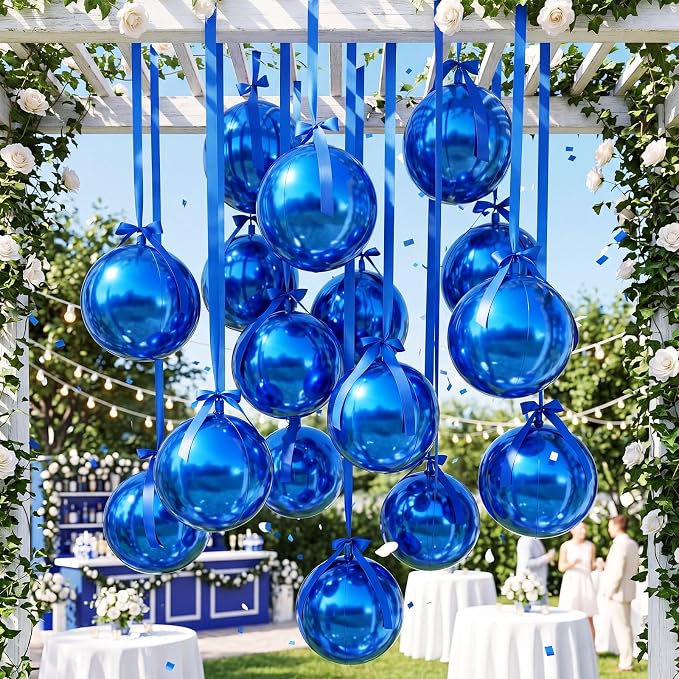 Jenaai 30 Set Round Foil Balloons Bulk 22 Inch 4d Metallic Giant Balloons Set - Image 3
