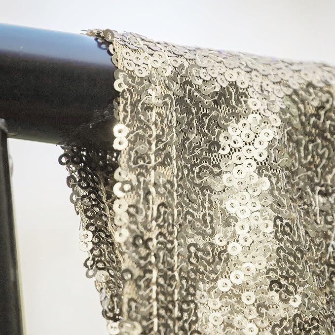 JYFLZQ Champagne Sequin Backdrop Curtains 4ft x 6.5ft 1 Panel Glitter Photo - Image 6
