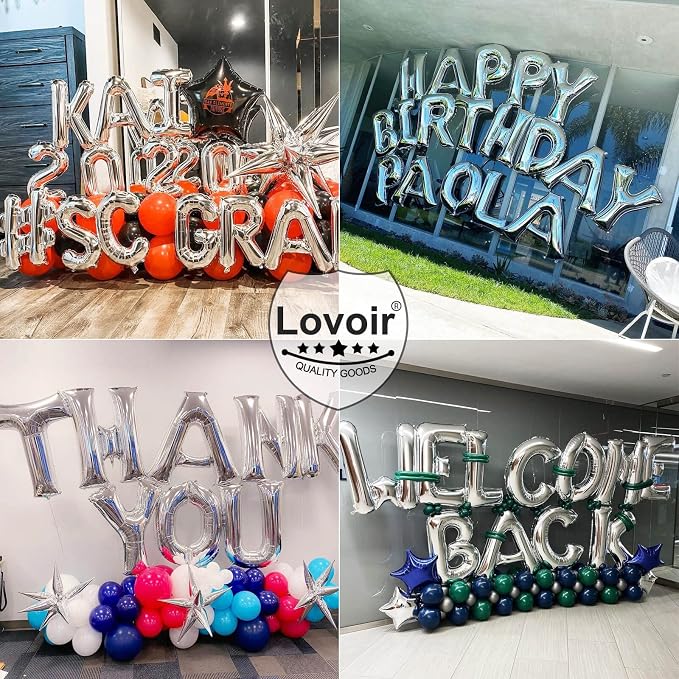 Lovoir 40 Inch Large Silver Letter B Balloons Big Size Jumbo Mylar Foil Helium - Image 5