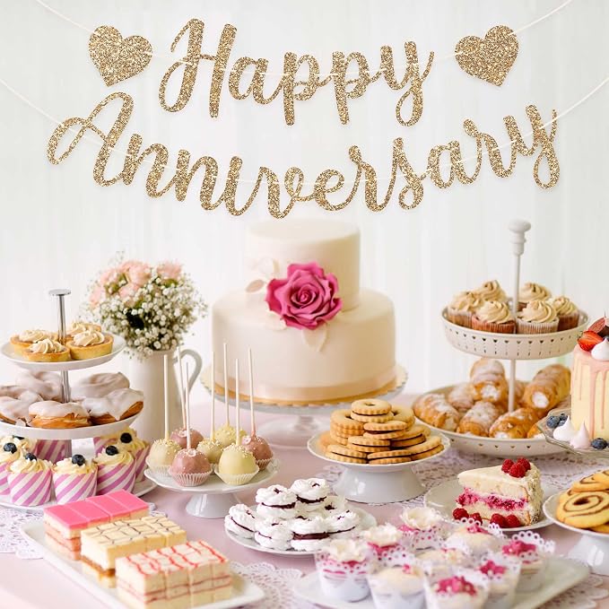 Pre-Strung Happy Anniversary Banner - Image 2