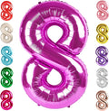 8 Balloon Numbers Birthday Decorations, 40In Rose Purple Balloons by Mluchee