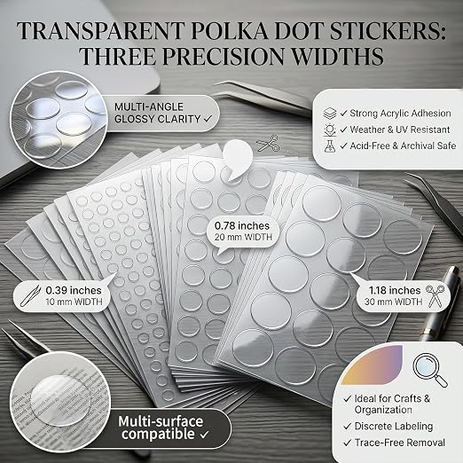 Glue Dots Double Sided 100 PCS, 1.18 Inch Clear Sticky Dots Removable Adhesive - Image 4
