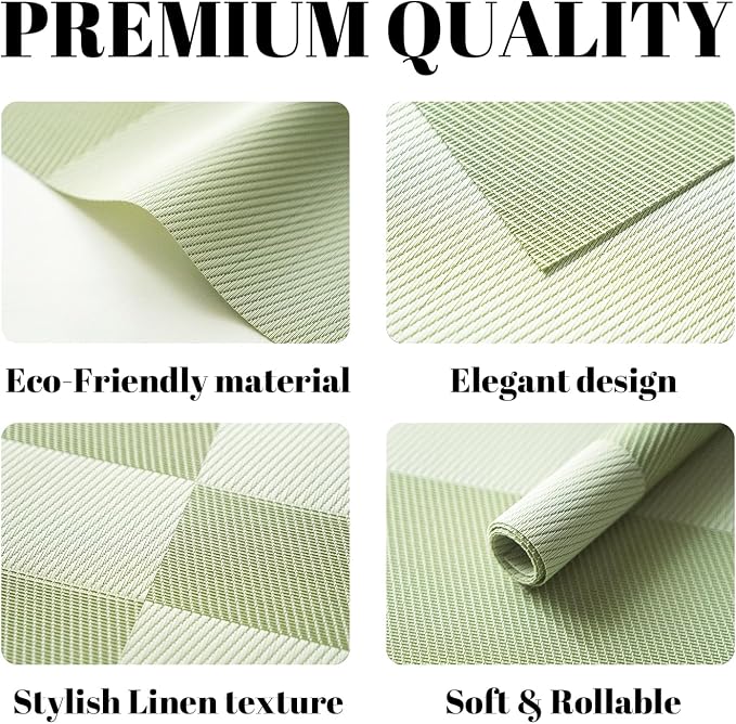 Placemats Set of 4 Vinyl/Plastic Woven Place Mats - Image 2