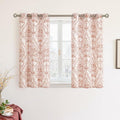 Linen Curtains 40 inch Length for Small Windows, Light Filtering Semi Sheer by LAMIT