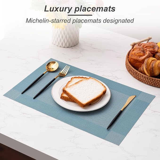 Placemats Set of 6 Washable Indoor | Outdoor Vinyl Place Mats - Image 5