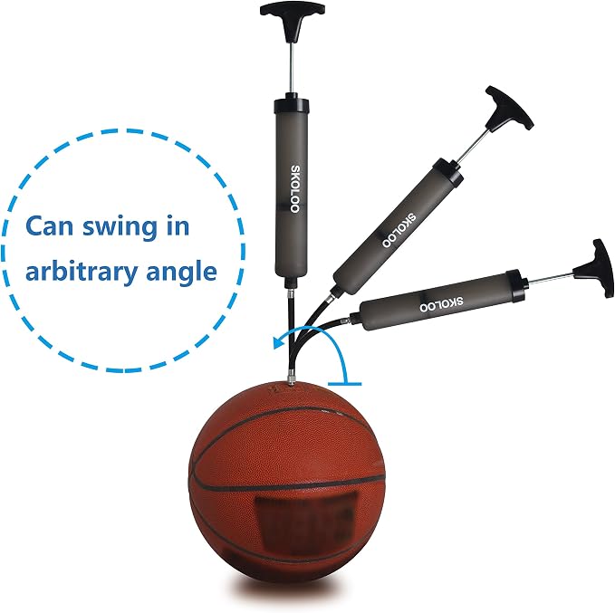 SKOLOO 10" Portable Hand Air Ball Pump Inflator Kit - Image 4