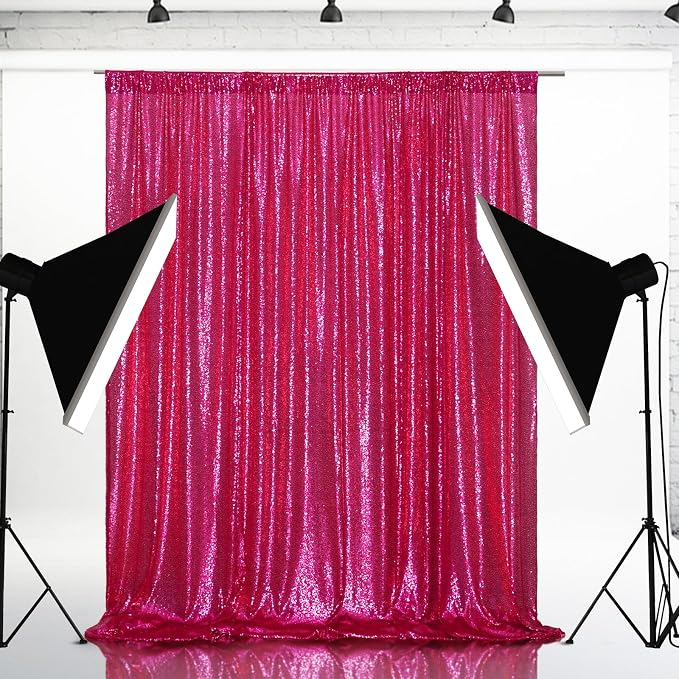 Eternal Beauty Hot Pink 3mm Sequin Backdrop 8x8 Ft - Image 3