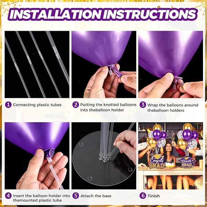 6 Sets 2026 Graduation Balloon Stand Kit - Image 4