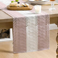 Artoid Mode Pink Farmhouse Woven Table Runner 12x72 Inch | Seasonal Holiday by ArtoidMode