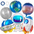 6 Pcs Galaxy Balloons, Outer Space Spaceship Rocket Astronauts Balloon by YOTHORN