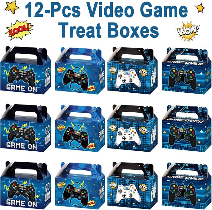 24 Pieces Video Game Party Boxes Gamer Party Favor Candy Goodies Treat Boxes - Image 3