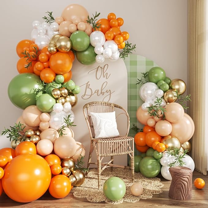 Orange and Green Balloon Arch kit by CROSSFINGERS