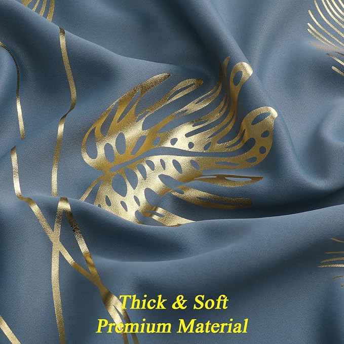 Stone Blue Blackout Curtains for Living Room 90 Inch Length 2 Panels Set - Image 5