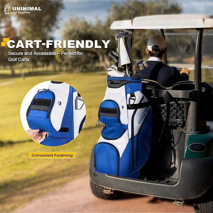 Golf Cart Bag, 15 Way Organizer Divider Top with Handles and Rain Cover
