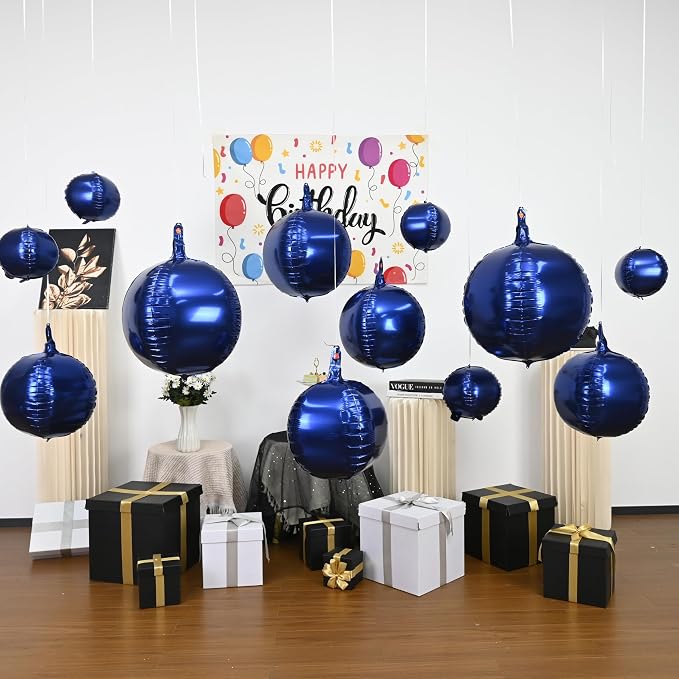 Navy Blue Round Foil Balloons - Image 5