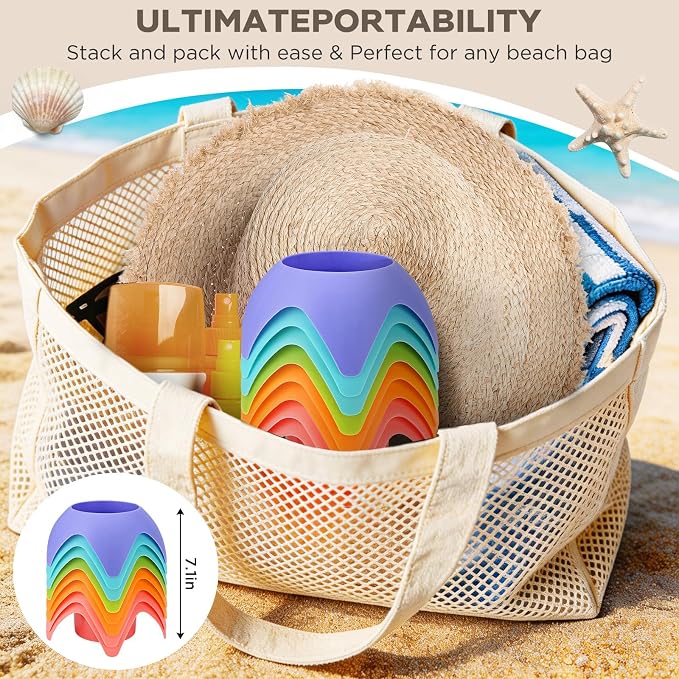 Uarzt 8-Pack Beach Sand Coasters Drink Cup Holders - Image 6