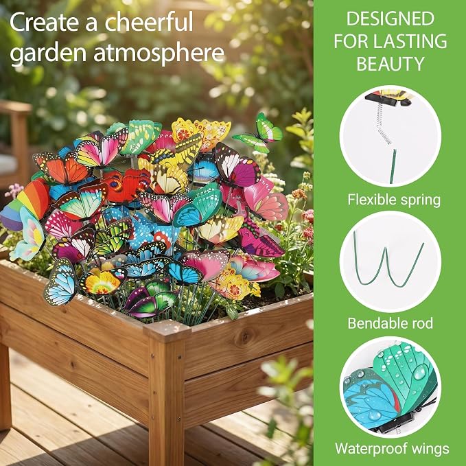 30PCS Butterfly Decor Outdoor Butterfly Garden Stakes - Image 3