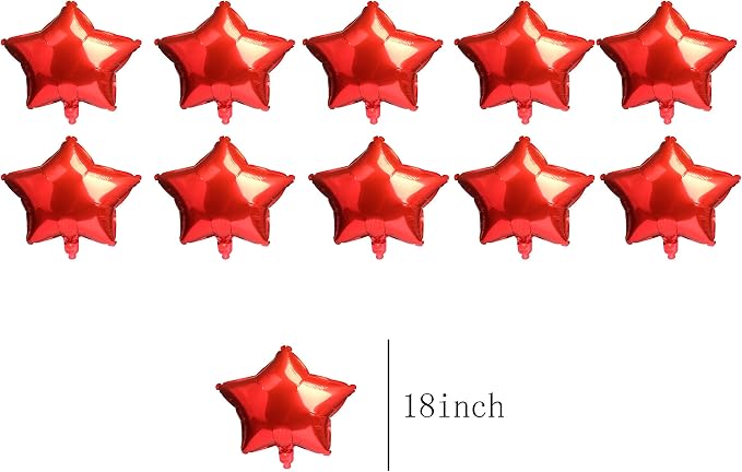 18 Inch Red Star Balloons, Aluminum Foil Balloon Mylar Balloon - Image 2