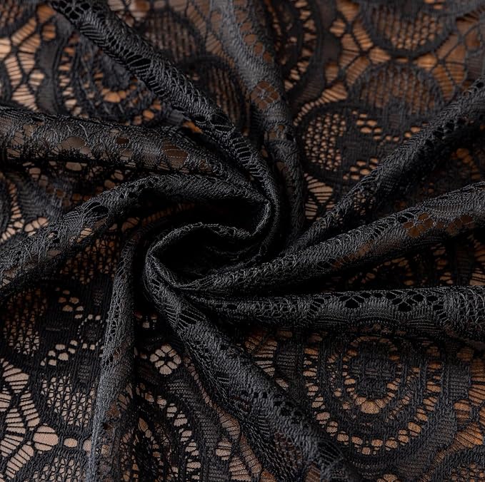 YJ YANJUN Gothic Boho Lace Curtains, 59x63 inch, Light Filtering Drapes - Image 5