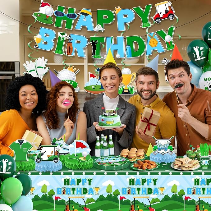 Golf Birthday Decorations Serve 24 Masters Party Supplies | Golf Plates - Image 3
