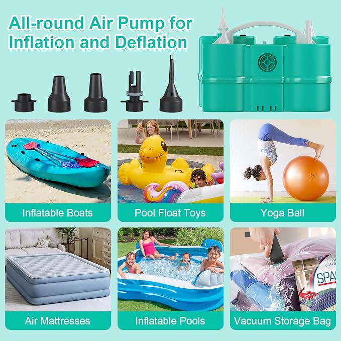 Electric Balloon Pump, Dagelar 3-in-1 Air Pump - Image 4