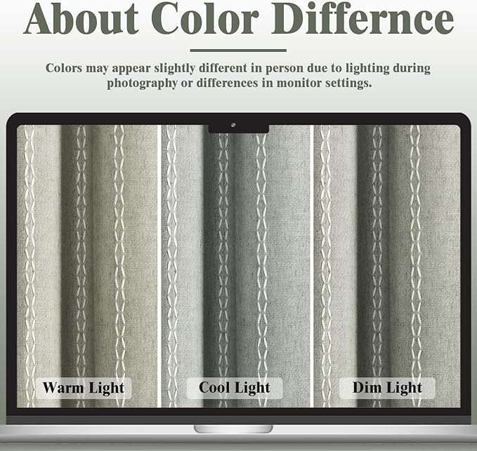 Sage Green Boho Blackout Curtains 90 Inch 2 Panels - Image 5
