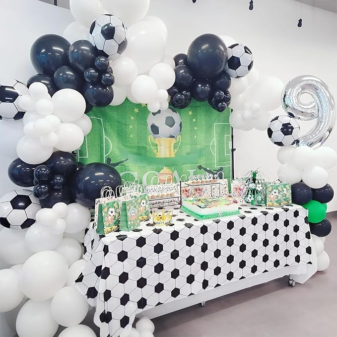 Soccer Balloons 22/18 Inch Black White Soccer Ball 4D Foil Balloons Print - Image 5