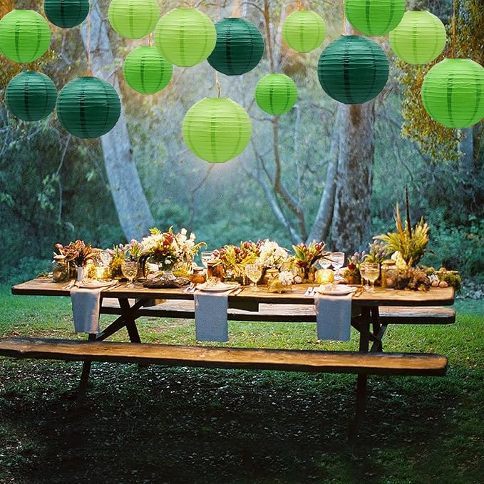 15 Pcs Green Paper Lanterns, graduations, baby showers and St. Patrick's Day - Image 4